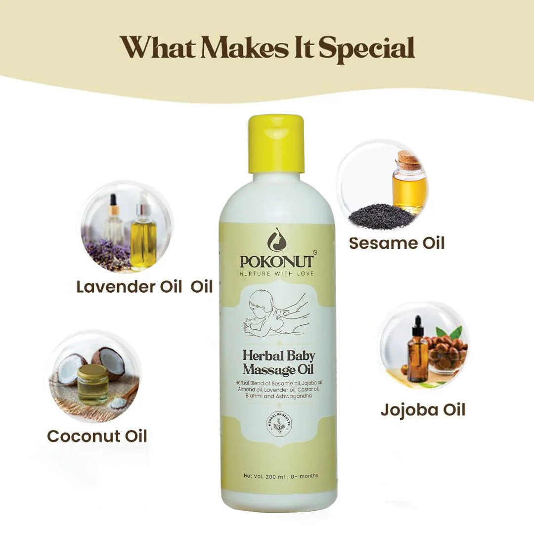 Herbal Baby Massage Oil-200ml - Image 3