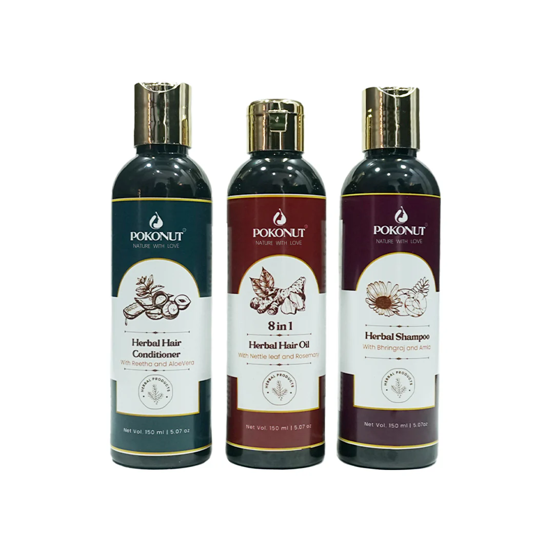 Herbal Hair care Kit (Hair oil, Shampoo, Conditioner)-150ML Each - Image 5